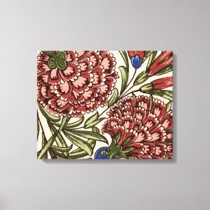 Impressão Em Tela Azulejo Flor de Cravo Antigo Rústico De Morgan Art