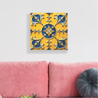 Impressão Em Tela Azulejo Folclórico Sueco