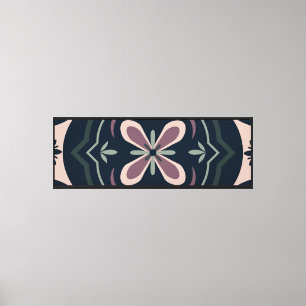 Impressão Em Tela Azulejos Florais Geométricos Terrosos