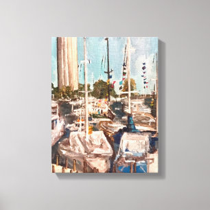 Impressão Em Tela B Dock, Coloca no Bay Painting de Therese Kramer