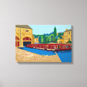 Impressão Em Tela Bacia do Canal de Sowerby Bridge Arte no Estilo Ma