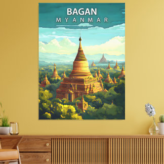 Impressão Em Tela Bagan, Mianmar: Uma Tapeçaria Atemporal