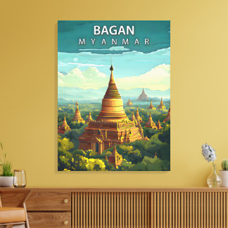 Impressão Em Tela Bagan, Myanmar: Uma Tapeçaria Atemporal