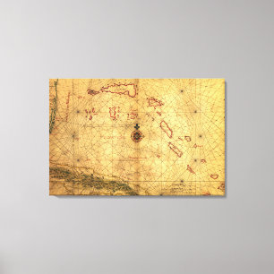 Impressão Em Tela BahamasPanoramic MapBahamas