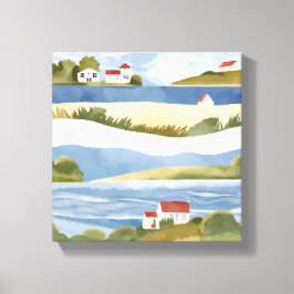 Impressão Em Tela Baía de Cape Cod | Aquarela Costeira da Orla Oceân