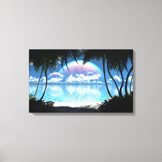 Impressão Em Tela Baía de Três Luas (Dia) (Triptych)