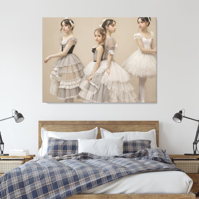 Impressão Em Tela Bailarinas con trajes románticos (Insitu(Quarto))