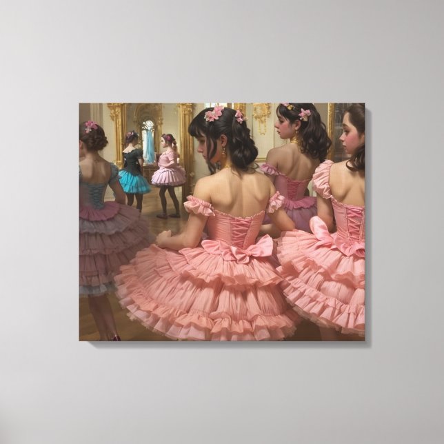 Impressão Em Tela Bailarinas en una gran sala de estilo rocóco (Frente)