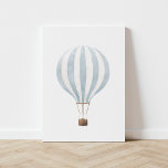 Impressão Em Tela Balão de Ar Quente de Vintage Blue Watercolor<br><div class="desc">Este impressão de balão de ar quente de coloração aquática de vintage é uma bela maneira de decorar seu quarto de berçário,  quarto de crianças,  ou qualquer espaço com viagem.</div>