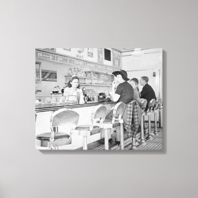 Impressão Em Tela Balcão de Lanche, 1941 (Frente)