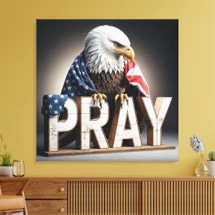 Impressão Em Tela Bald Eagle Em Um Sinal De Reze