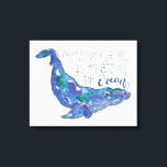 Impressão Em Tela Baleia Aquarela - Com o mesmo tamanho que o oceano<br><div class="desc">"Whale Love" de Catherine McGuire. Baleia aquarela com aspas.</div>