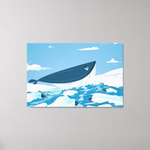 Impressão Em Tela Baleia ártica
