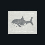 Impressão Em Tela Baleia Assassina Náutica<br><div class="desc">"Whale of a Tale" de Chariklia Zarris. Possui uma baleia assassina num fundo de temas náuticos.</div>