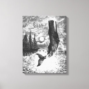 Impressão Em Tela Baleia Cachalote Emergindo, Animais da Vida Marinh