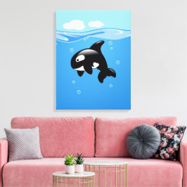 Impressão Em Tela Baleia Orca no Oceano
