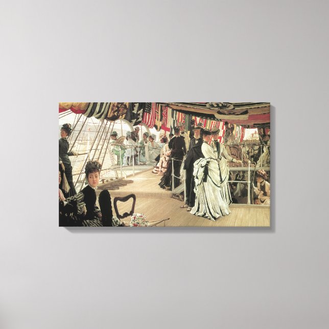Impressão Em Tela Ball on Shipboard por James Tissot, Arte Vitoriana (Frente)