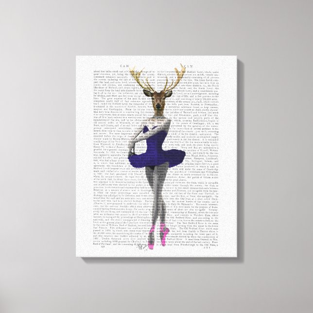 Impressão Em Tela Ballerina Deer em Azul (Frente)