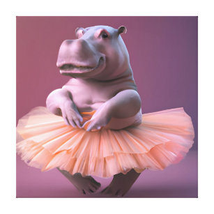 Impressão Em Tela Ballerina Hippo