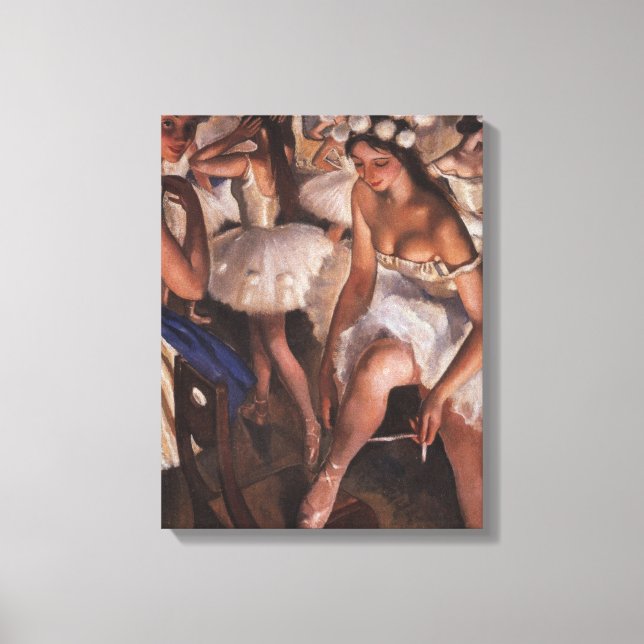 Impressão Em Tela Ballerinas no camarim (por Serebriakova) (Frente)