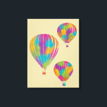 Impressão Em Tela Balões de Ar Quente do Arco-Íris Pintados<br><div class="desc">Adicione um pouco de estilo à sua parede com esta tela de desenho com ilustrações pintadas de balões de ar quente em cores brilhantes do arco-íris contra uma areia macia ou fundo de cor clara.</div>