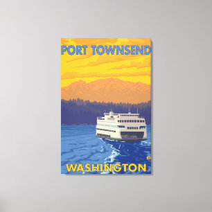 Impressão Em Tela Balsa e montanhas - porto Townsend, Washington