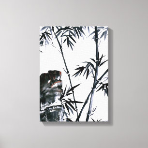 Impressão Em Tela Bambu com pedra