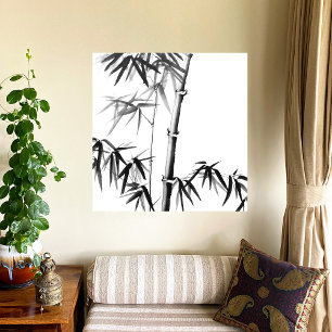 Impressão Em Tela Bambu - Estilo Chinês - sem moldura