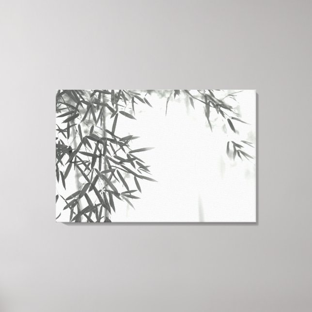 Impressão Em Tela Bambu estilo de pintura de lavagem asiática (sumi- (Frente)