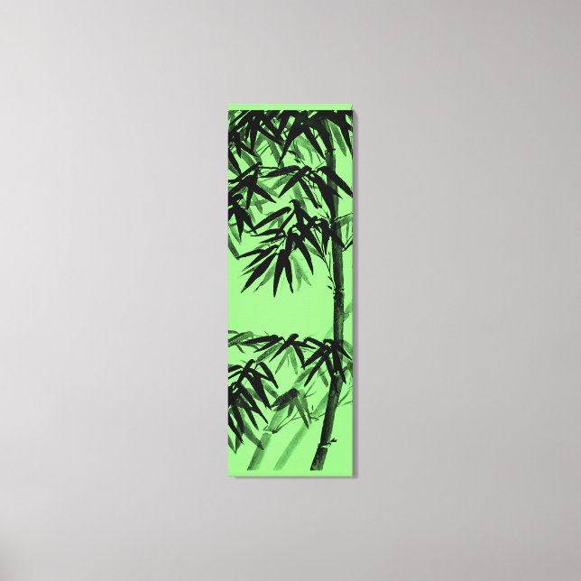 Impressão Em Tela Bambu - verde oliva - pb (Frente)