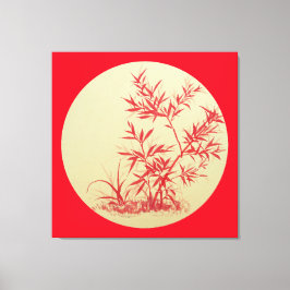 Impressão Em Tela Bambu Vermelho - redondo - sem Cally
