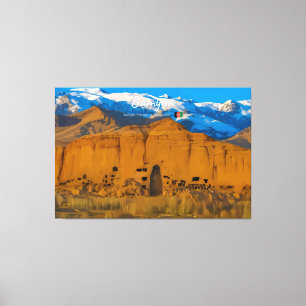 Impressão Em Tela Bamyan, Afeganistão - Vale do Penhasco de Buda