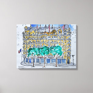 Impressão Em Tela Banco da França do Hotel Lutecia, França