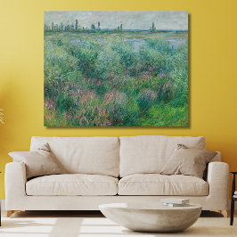 Impressão Em Tela Bancos do Sena perto de Vétheuil, Monet 1881