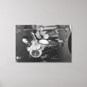 Impressão Em Tela Banda de um homem no Festival de Música de Montanh