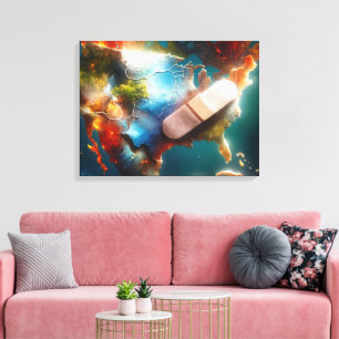 Impressão Em Tela Bandage em um mapa dos EUA