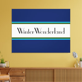 Impressão Em Tela Bandas de Férias Brancas do Marinho WINTER WONDERL