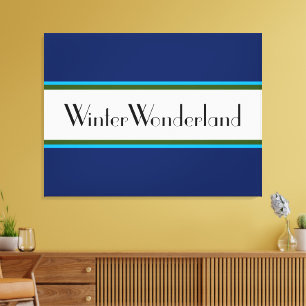 Impressão Em Tela Bandas de Férias Brancas do Marinho WINTER WONDERL