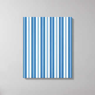 Impressão Em Tela Bandas de Fundo Azul e Branco