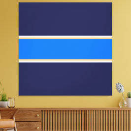 Impressão Em Tela Bandas de Marinho Amarelo-Amarelo-Azul-Brilhante