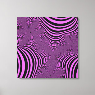 Impressão Em Tela Bandas de Zebra Rosa