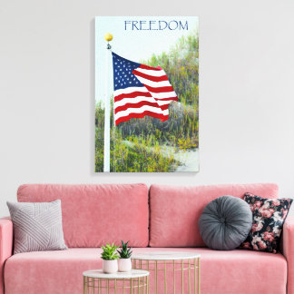 Impressão Em Tela Bandeira Americana