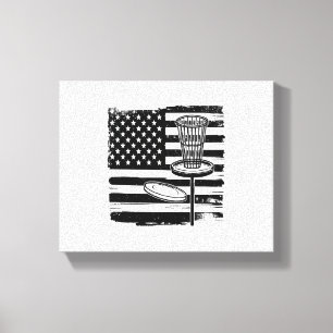 Impressão Em Tela Bandeira Americana de Golf de Disco