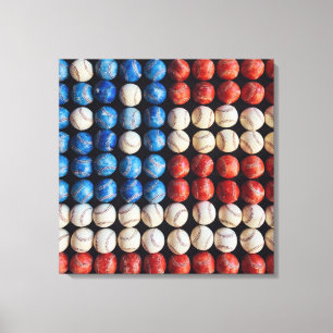 Impressão Em Tela Bandeira Americana do Baseball