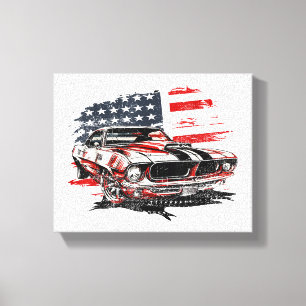Impressão Em Tela Bandeira Americana Patriota