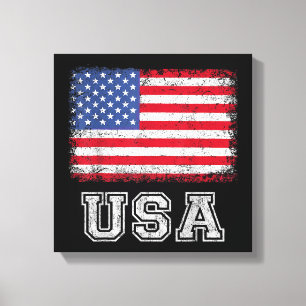 Impressão Em Tela Bandeira Americana Patriótica dos EUA Para Homens 