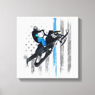 Impressão Em Tela Bandeira Americana Snowmobile Shirt Men Snowmobile