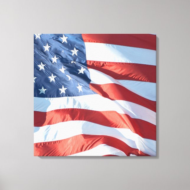 Impressão Em Tela Bandeira Americana - Uma Bela Arte Patriótica (Frente)
