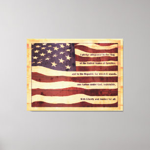 Impressão Em Tela Bandeira antiquada com prometida de olhadela à ma