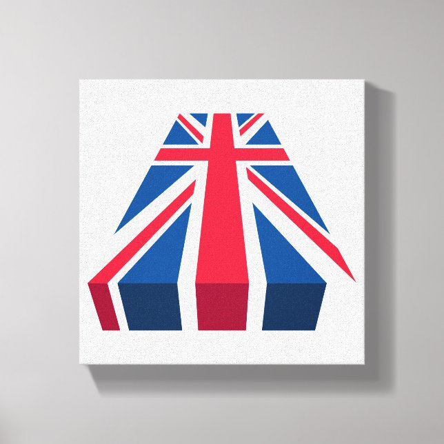 Impressão Em Tela bandeira britânica em 3D (Frente)